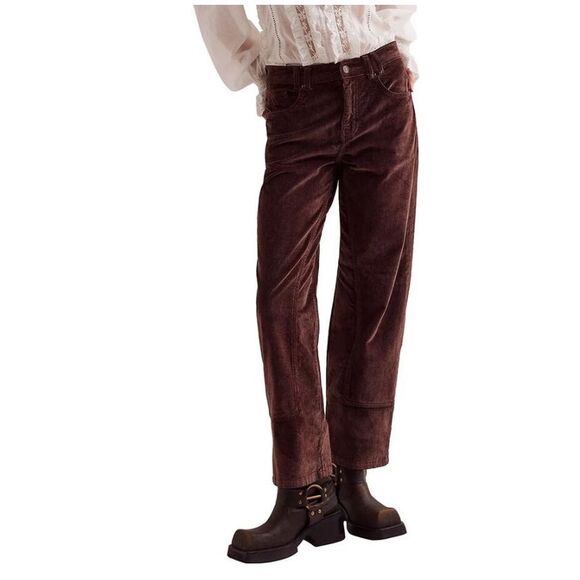 Free People Risk Taker Cord Straight Pant - Women's NWT Chocolate Truffle - Picture 1 of 7